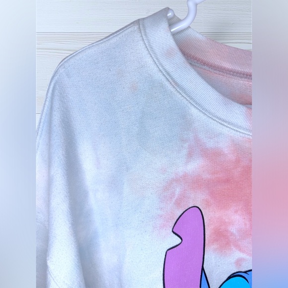 DISNEY STITCH Women’s Tie Dye Stitch Graphic Long Sleeve Sweatshirt - Picture 8 of 12